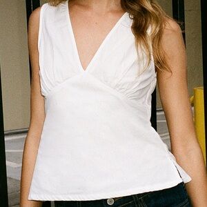 Brandy Melville Top White V Neck